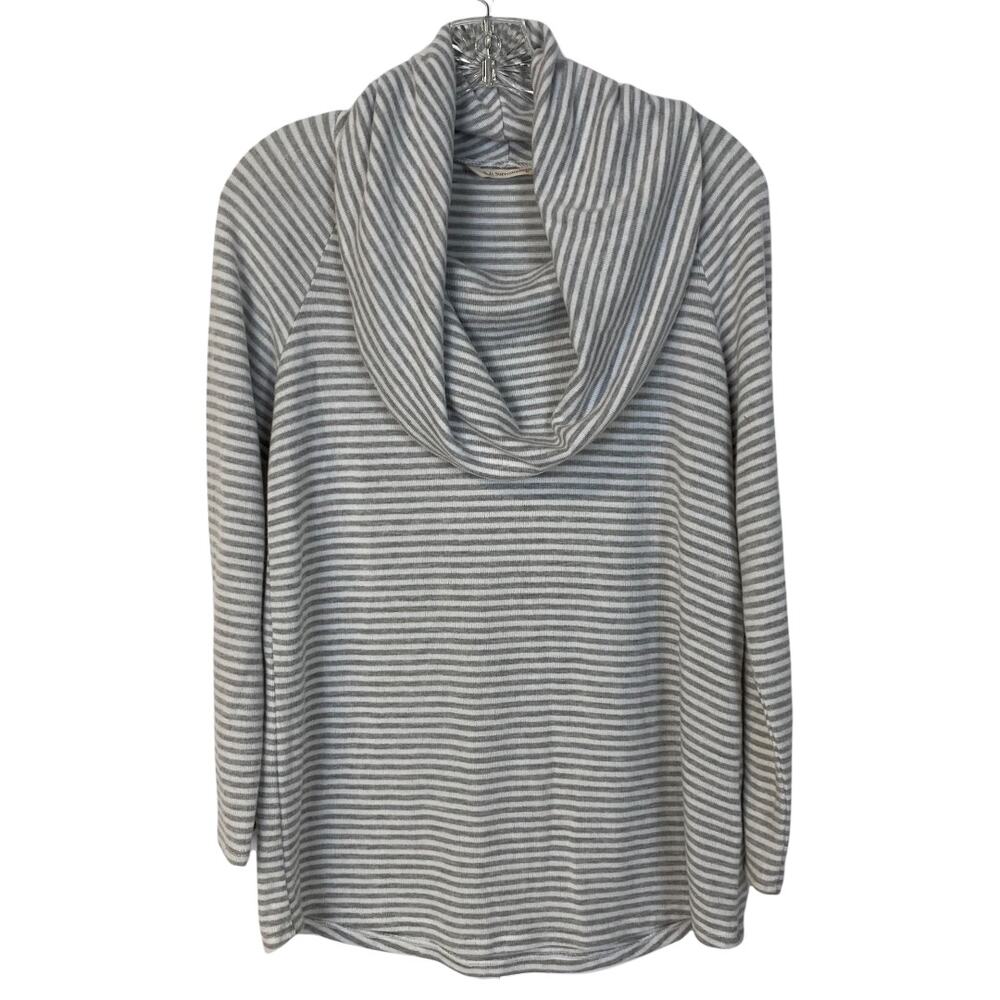 SOFT SURROUNDINGS Size S  Fireside Pullover Striped Cowl Neck Sweater